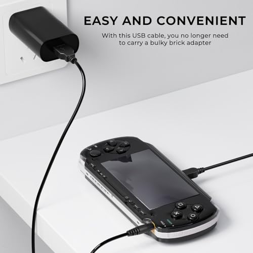 Image of Tobfit USB A Charging Cable for PSP 1000 /2000 /3000 /PS3, 2 in 1 USB A Data Charger Cable Lead for PSP 1000 2000 3000