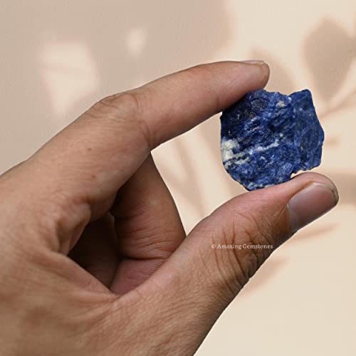 Image of Amazing Gemstone 2 Pieces Sodalite Raw Crystals and Healing Stones, Natural Rocks for Tumbling and DIY Raw Stones and Crystals
