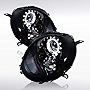 AUTOZENSATION Compatible with 2007-2013 R56 MINI Cooper Hardtop/Hatchback Black LED Halo Rim Projector Headlights Smoke Lens Headlamps L + R Pair Headlamp