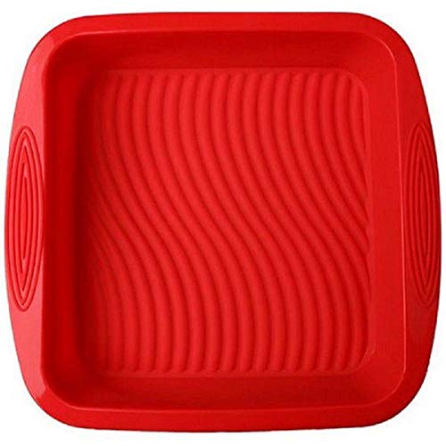 Forma Silicone Quadrada Assadeira Bolo Pudim Torta Pão Massa