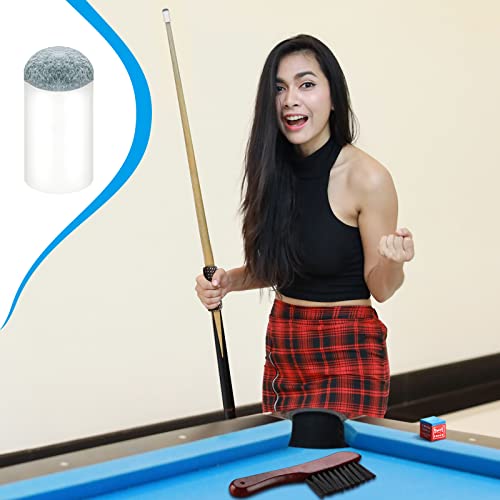 7 Set Billiards Pool Table Brush for Cleaning Pool Table Cleaner Felt Brush Kit Include Snooker Table, Rail Brush 2 Cue Shaft Cloth 12 Pool Cue Chalk Cube 20 Pool Cue Tip Replacement (Brown) - Thumbnail 5