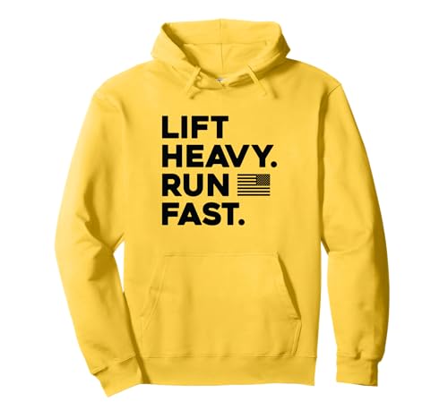 Lift Heavy Run Fast Usa Flag Fitness Runners Gym Cool Pullover Hoodie