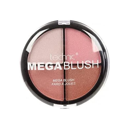 Technic Mega Blush 4-in-1 Compact – 4 Buildable, Pressed Powder, Highly Pigmented Blusher Shades To Mix & Match For A Fresh & Radiant Face Makeup Look. 14.4g