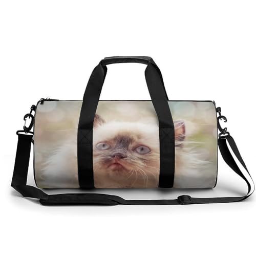 Sac de voyage chat blanc pour week-end et sport 45cm