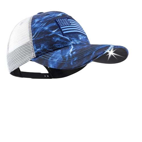 Casquette de baseball POWERCAP d'excellente finition à phare lumineux LED IPX4