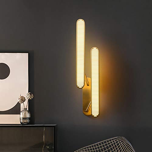 Lámpara de pared de cobre y oro de doble cabeza, diseño nórdico exclusivo de alta gama
