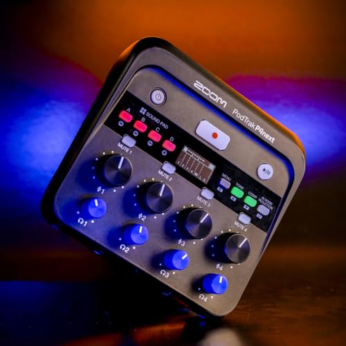 Image of Zoom PodTrak P4next Podcast Recorder, 4 Mic Inputs, 4 Headphone Outputs, Battery Powered, AI Noise Reduction, Sound Pads, Phone Input, USB Audio Interface | 4 Xlr Mic Inputs, 4 Headphone Outputs, AI Noise Reduction, 48khz /24-Bit, USB-C, 2xaa Battery