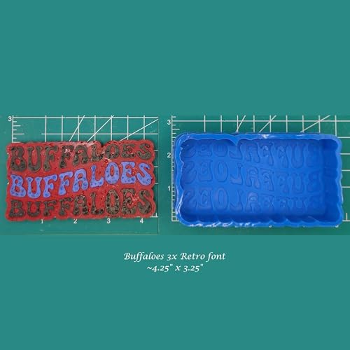 Buffaloes Buffaloes Buffaloes - Retro Font - Silicone Freshie Mold -