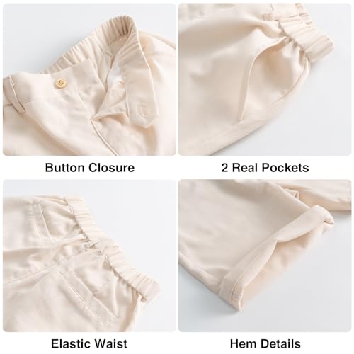 Image of LOLANTA Boys Linen Suit 4 Piece Summer Gentleman Outfit Kids Shorts Set