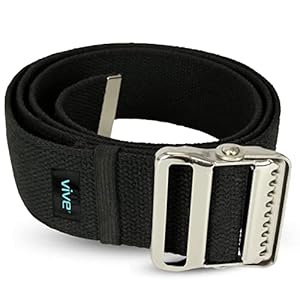 Vive Gait Belt (60 Inch) – Transfer Assist Device for Caregiver, Nurse, Therapist, Seniors, Elderly, Bariatric, Occupational and Physical Therapy – Medical Nursing Safety – Walking & Standing Aid
