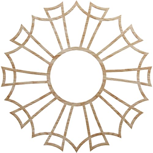 Image of Ekena Millwork 34 inchOD x 12 inchID x 1 /4 inchT Augustus Wood Fretwork Pierced Ceiling Medallion, Red Oak