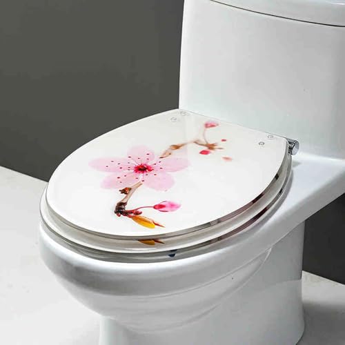 便座、スロークローズ便座、 Resin Soft Close Toilet Seat With Bottom Lock For Half Enclosed Toilet 42x36cm Multicolor(Style-4)