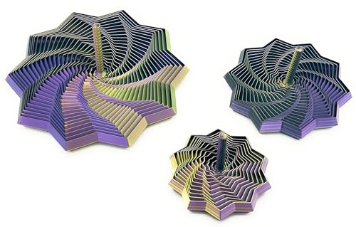 Image of Expanded Sensory Fidget Star with Handle - Visually Captivating and Satisfyingly Noisy! (Black - Gold - Purple, Combo)