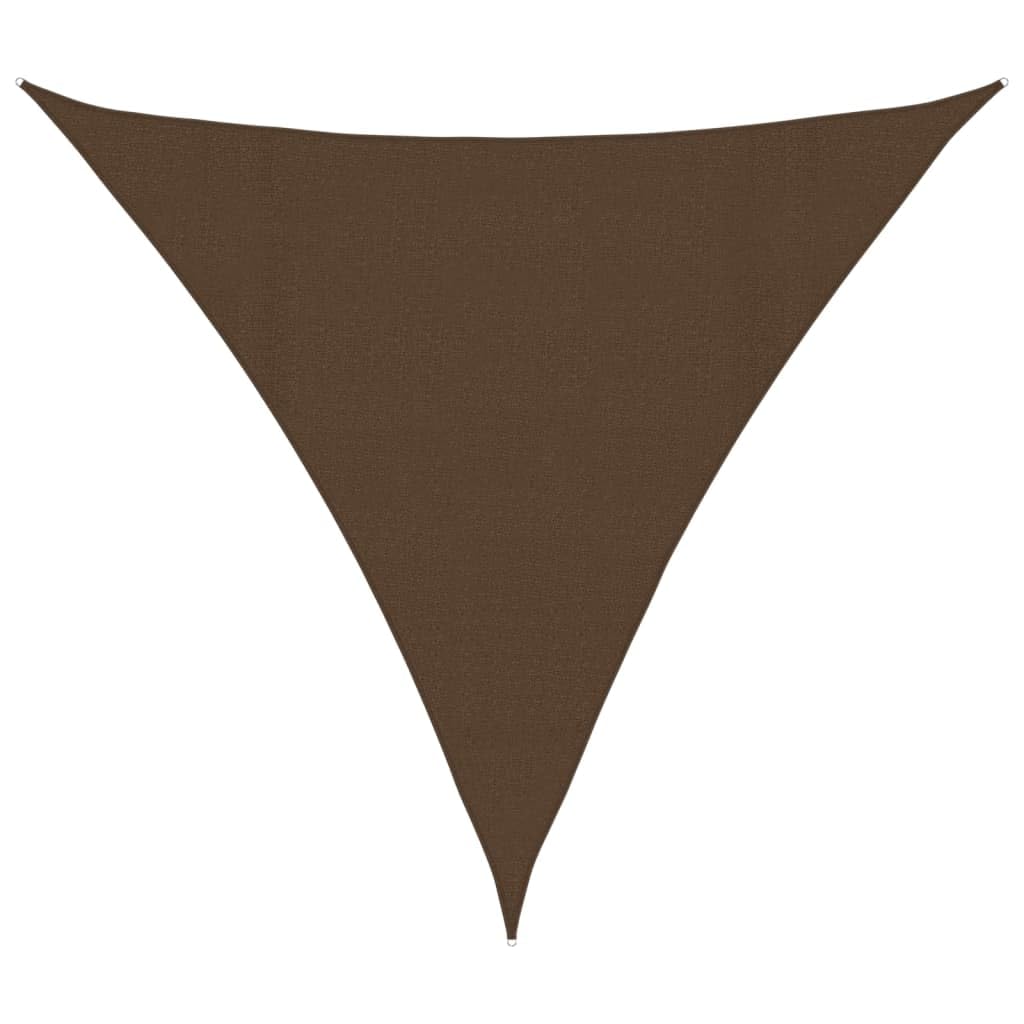 vidaXL Triangular Sunshade Sail - 4.5m, Brown, HDPE Material, UV-Resistant and Mould-Proof, Ideal for Gardens, Balconies, Playgrounds — image 1