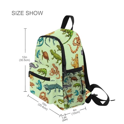 Backpack for Toddler Boys Girls, Cute Lizards Little Kid's Backpacks with Name Tag Small Travel Backpack, 3-8 Years4