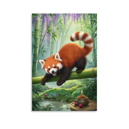 Panda roux affiche décoration en impression sur toile premium