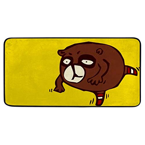 Alfombrilla antideslizante para cocina, tapete lavable de oso marrón de 39x20 pulgadas Color1 2