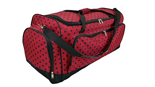2530 Inch Light-Weight Fashionable Polka Dot Duffel Bag in 3 Colors (30 Inch, Red with Black Dot), 01030PD RB2