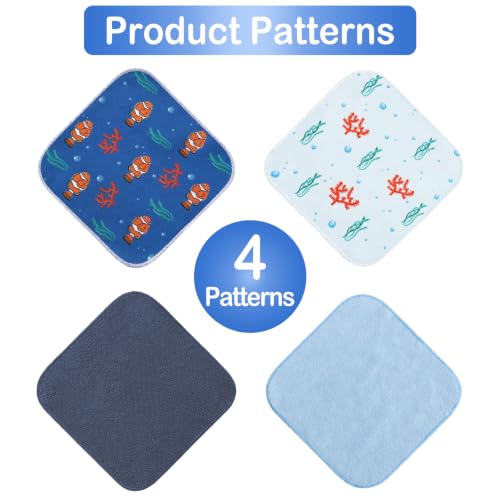 Image of Baby Washcloths, 24Pack Baby Wash Cloths Extra Soft & Ultra Absorbent, Baby Towels and Washcloths Face Towels for Unisex Boys Girls Body, Washclothes Gentle on Sensitive Skin, 9x9 Fish