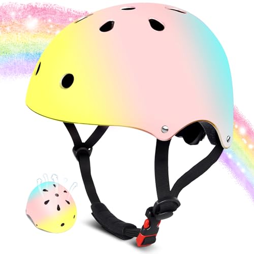NIKISHAP Skateboard Helmet for 2-3-5-8-14 Ages Girls and Boys, Ventilation and Impact Resistance Bike Helmet for Multi-Sport Bicycle Scooter Inline Roller Skate and Skateboarding