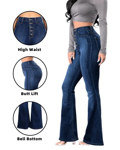 Image of Women's High Waisted Jeans for Women Ripped Skinny Stretch Jeans Distressed Butt Lifting Denim Pants