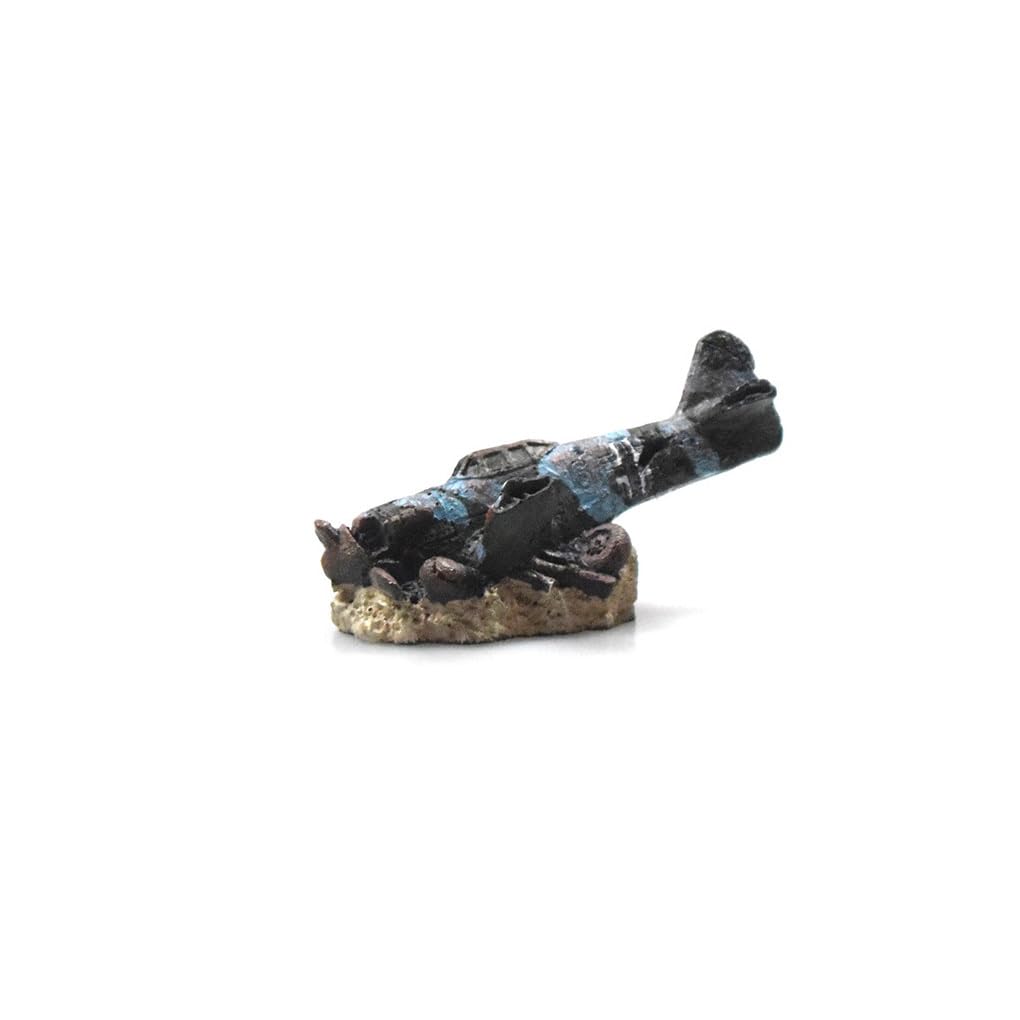 Suammiitstrieadea Reptile Terrarium Landscape Artificial Airplane Fishtank Hideaway Simulation Crashed Plane Resin Decoration Aircraft Ornament