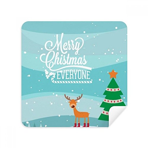 Arbre de Noël cerf festival illustration lunettes chiffon de nettoyage microfibre