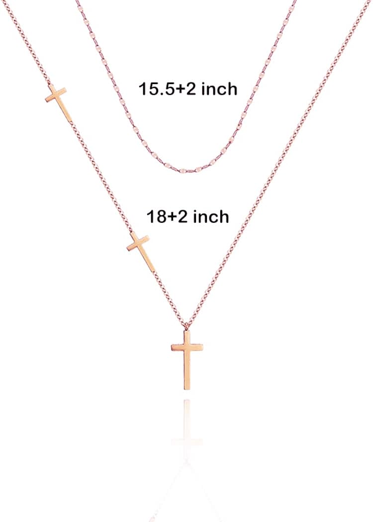 Buy WDSHOW Sideways Cross Necklace,Rose 