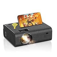 Beamer WiFi Bluetooth, 8000 Video Beamer Full HD 1080P Supported, 300" Display 10000:1 Kontrast, kompatibel mit PS4 / TV-Stick/ Xbox/ Smartphone Projektor( inklusiv Leinwand)