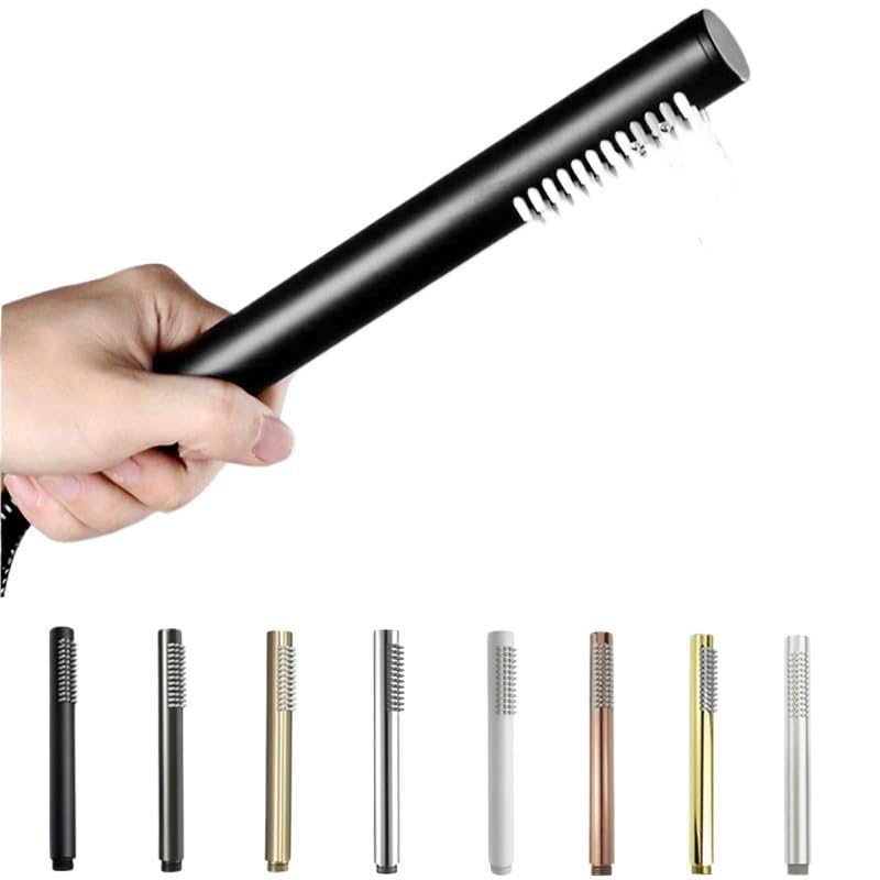 Potente soffione doccia a mano in ottone spazzolato dorato ad alta pressione con tubo bianco Soffione doccia per il massimo relax