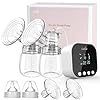 Lulia Double Electric Breast Pump, Breastfeeding Pump 4 Modes & 9 Levels, Low Noise, Anti-Backflow & LED Display, BPA Free, Portable Breast Pumps with 24mm Flange