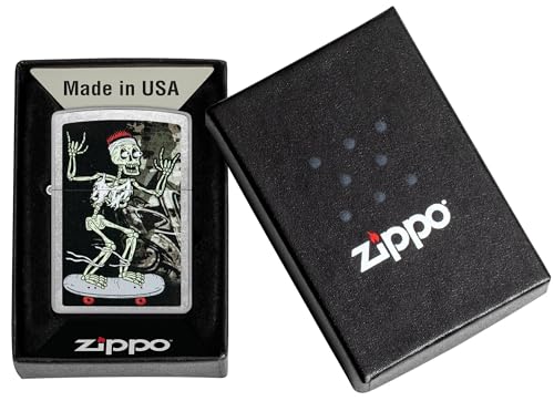 Image of Zippo Skateboard Windproof Lighter - Street Art Style Design on Street Chrome Finish, Refillable, (BIS Certified)