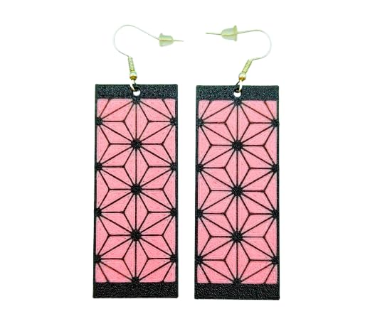 Lymo3D Pendientes Asanoha Diseño Japonés En Impresión 3D Estilo