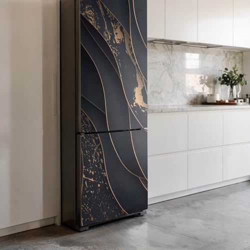 Décalcomanie couvrant entièrement le frigo motif vagues délicates