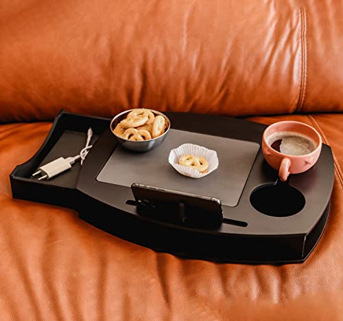 Couch Tray Table And Bed Tray Table For Breakfast In Bed And Food Tray. Coffee Table Tray And Cellphone Holder. Drawer Organizer. Portable Serving Tray. (Black) #TOP1