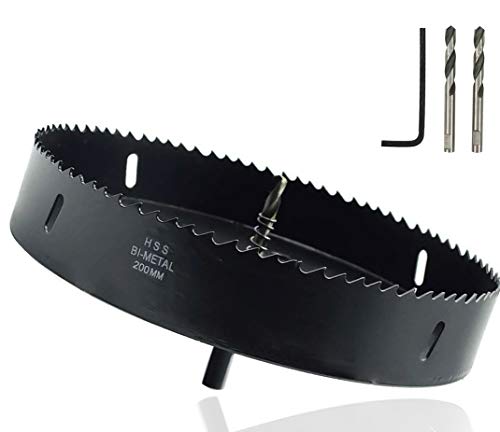 Image of Hole Saw BI -Metal Hole Cutter 200mm /7.9 inch Cutting Dia for Wood, Plastic and Fiberboard