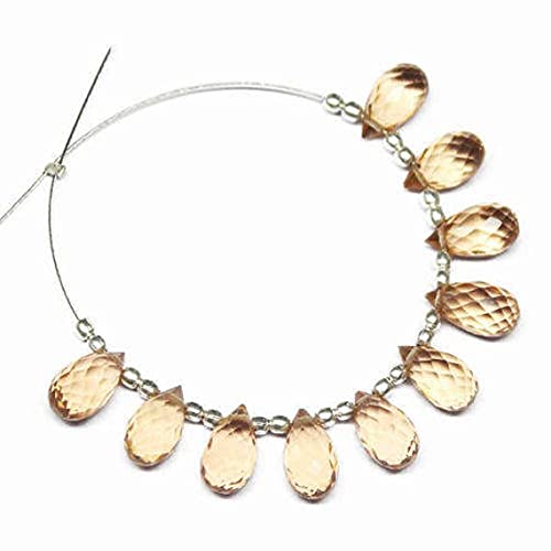 Quartz Champagne faceted tear drop briolette perles pour création bijoux