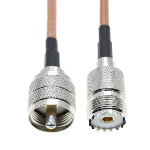 RG400 �_�u�� UHF PL259 �I�X�v���O - SO239 ���X�����R�l�N�^ R*/F �s�O�e�[�������W�����p�[�P�[�u�� ���C���[�q(6feet 2Meter)