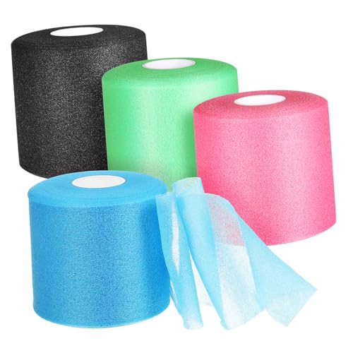 PACKOVE 4Rolls Athletic Pre Wrap Tapes Skin Friendly Underwrap for Sports Soccer and Hair Comfortable Material Versatile Use for Wrists Ankles and More