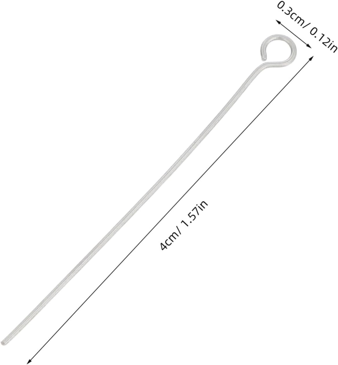 Alipis 300pcs Stainless Steel Eye Pins for Jewelry Making, DIY Craft Earring and Bracelet Wire Eyepins, 40mm Open Head Pins for Pendant Necklace and Keychain Charm Supplies