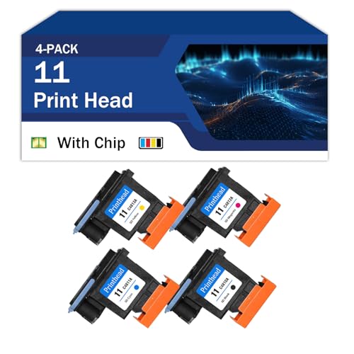 11 C4811A C4812A C4813A C4810APrint Head PrintHead with New Chip Compatible for HP Business Inkjet 1000 1200 2280 2300 2600 DesignJet 20PS 50PS 70 100Plus 110Plus 111 120 120NR 500 4 pcs