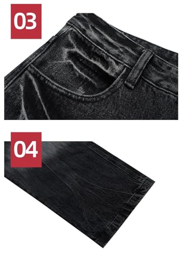 Men's Wide Leg Baggy Jeans Loose Denim Pants Streetwear Harajuku Hip Hop Jeans Trousers3
