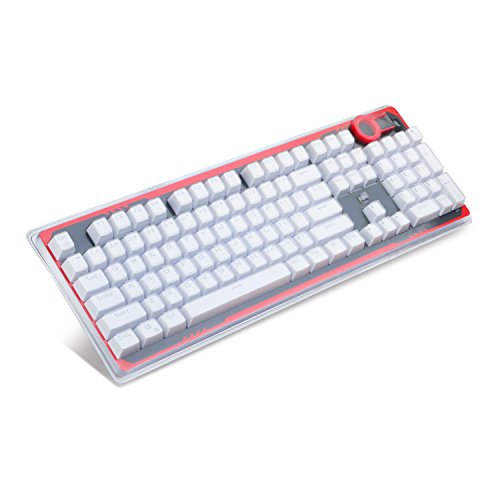 Redragon A101 Replacement Keycaps,104 Keyboard Keycaps, Cherry MX Compatible, Mechanical Keyboard Keycaps Inclusive Keypuller for Mechanical Keyboard (White)
