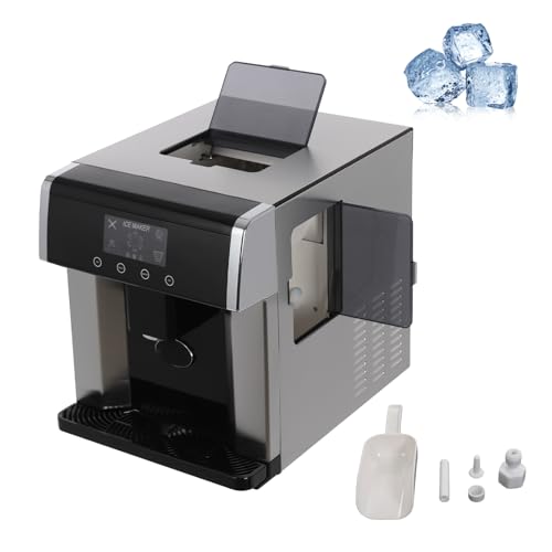 Fabricadora de hielo de mostrador 2 en 1 acero inoxidable miniatura 1