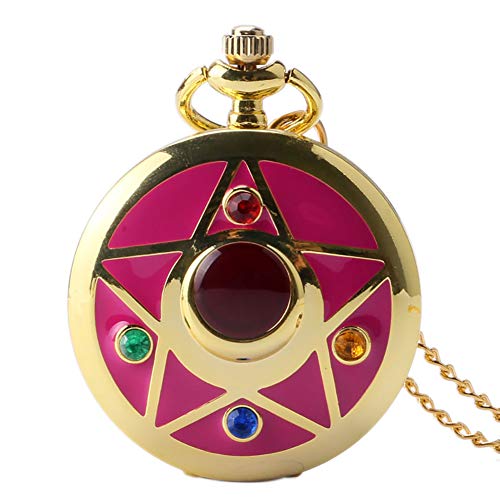 Reloj de Bolsillo para niña, Estilo Vintage, Colorido Reloj de Bolsillo para Mujer de la Serie Sailor Moon, Regalo para Hombres
