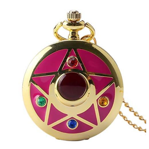 Reloj de Bolsillo para niña, Estilo Vintage, Colorido Reloj de Bolsillo para Mujer de la Serie Sailor Moon, Regalo para Hombres
