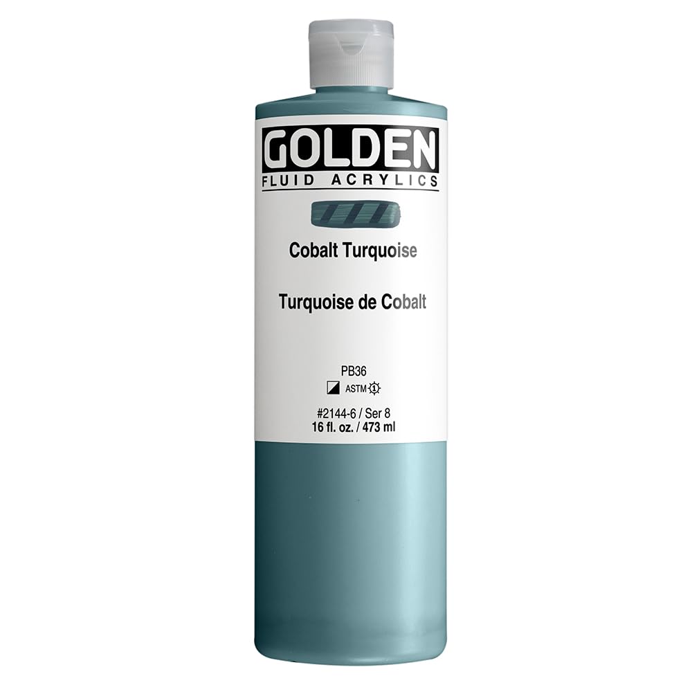 Golden Acrylic : 473ml (16oz) bottle FLUID COBALT TURQUOISE
