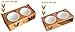 Lepet Elevated Dog Cat Bowls, Raised Pet Feeder Solid Bamboo Stand Perfect for Cats and Small Dogs (4 Bowls Incline)