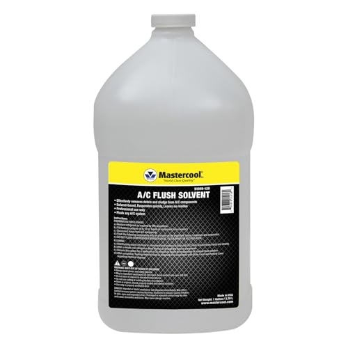 Mastercool 91049-128 A/C Flush Solvent 1 Gallon Professional Automotive & HVAC/R System Flush Solvent-Based Fast-Evaporating Leaves No Residue O-Ring Safe Non-Flammable Made in USA