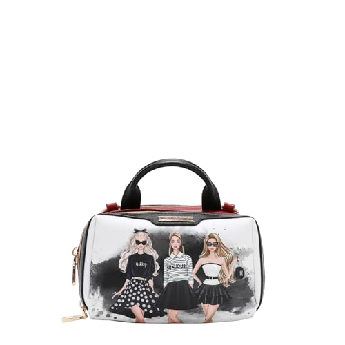 Nicole Lee Nikky Mini Boston Double Zip Crossbody Bag, Vegan Leather (TRIO)2